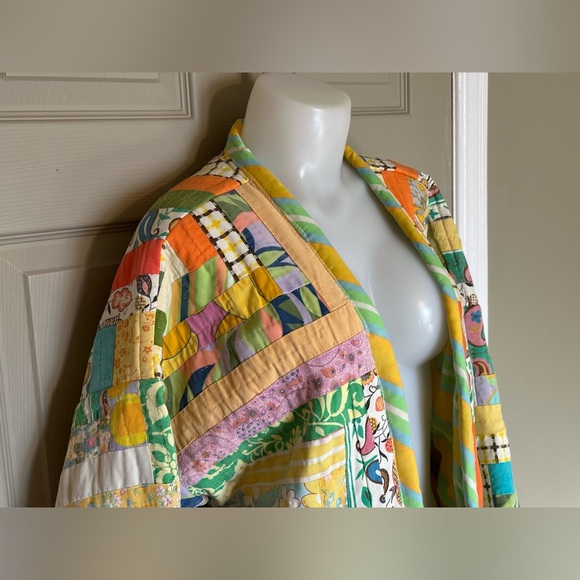 HANDMADE One-of-a-Kind Artisanal Open Front Quilt Coat - Size Large - Picture 4 of 10
